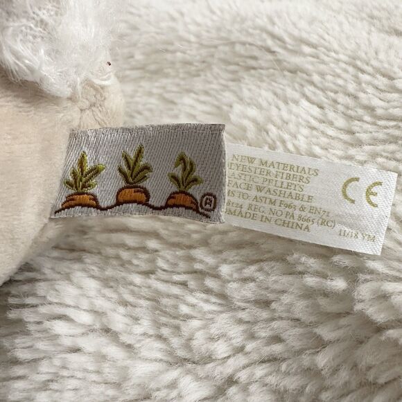 Carrots Bunnies By The Bay Little Loops Bunny Rabbit 6” Tan Pink Ribbon Plush - Picture 4 of 6